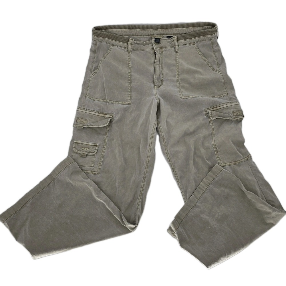 American Eagle Women 16 Cargo Pant Baggy‎ Stretch Breathable Boho Wide Leg